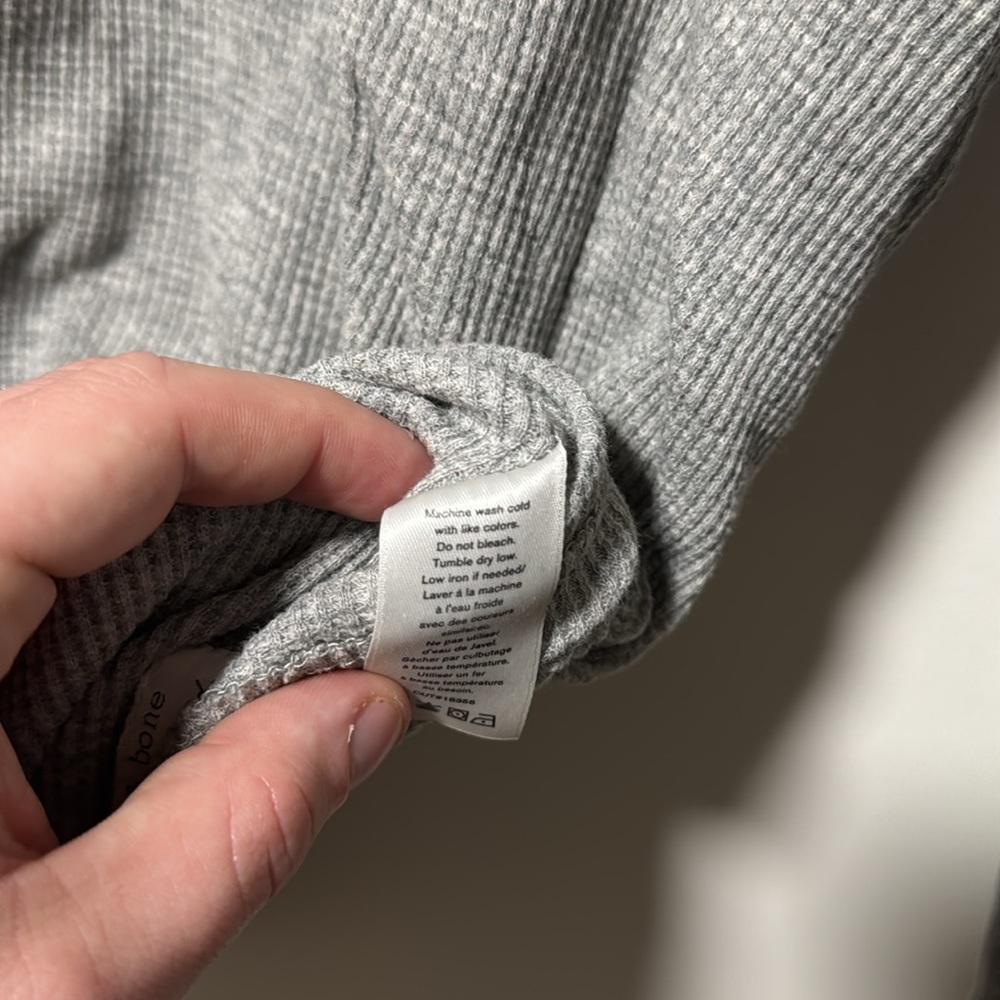 Rag & Bone Light Gray Ls Ribbed Tee Size Small - image 4